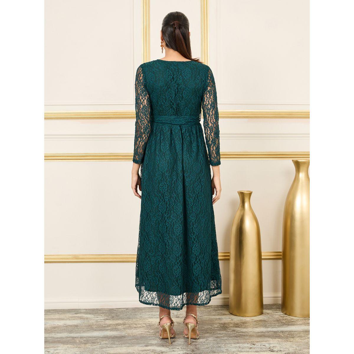 Styli All Over Lace Self Tie Up Wrap Midi Dress-women-clothing-dresses-image-4