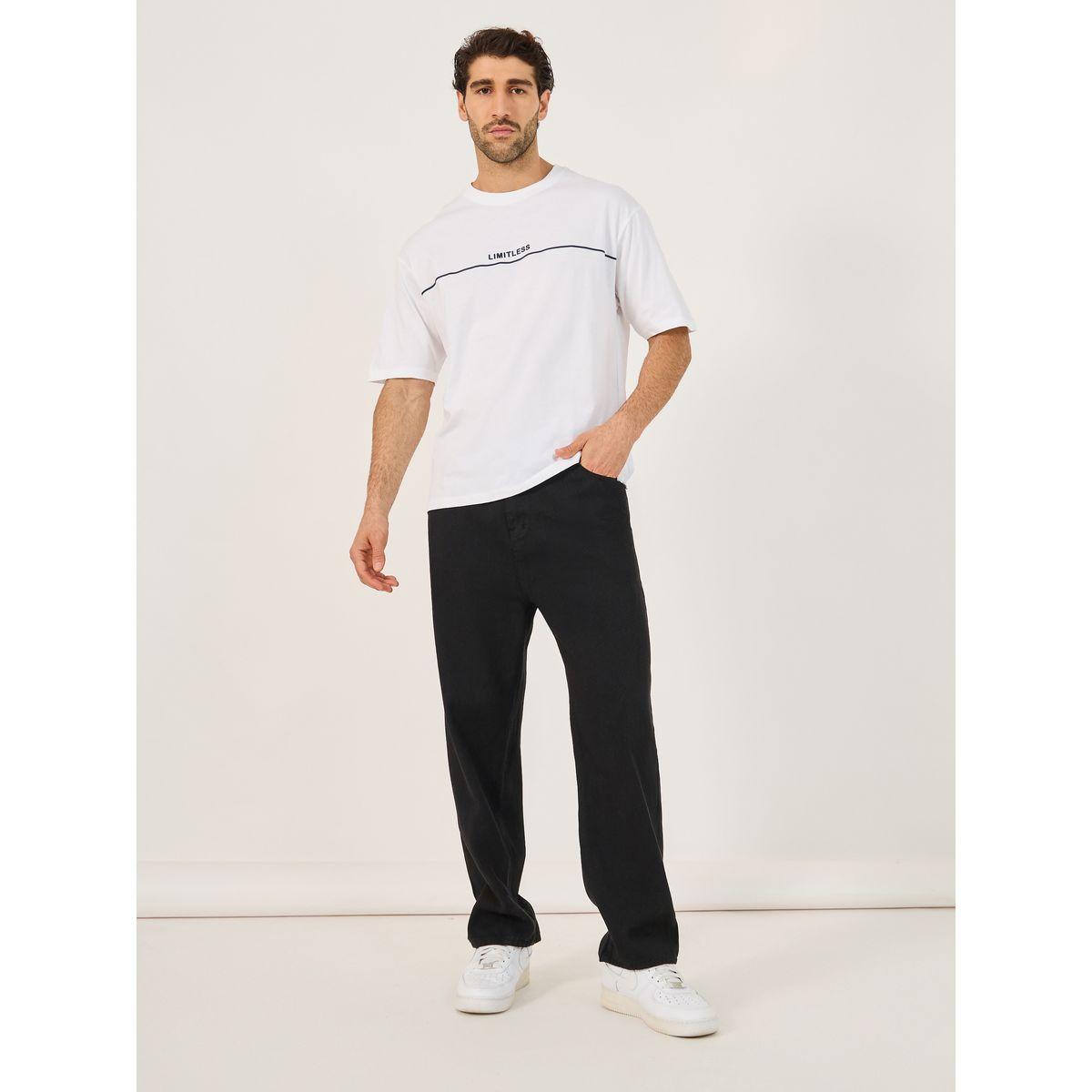 Styli Minimal Embossed Print Oversized Cotton T-Shirt-men-clothing-tshirtsandpolos-tshirts-image-2