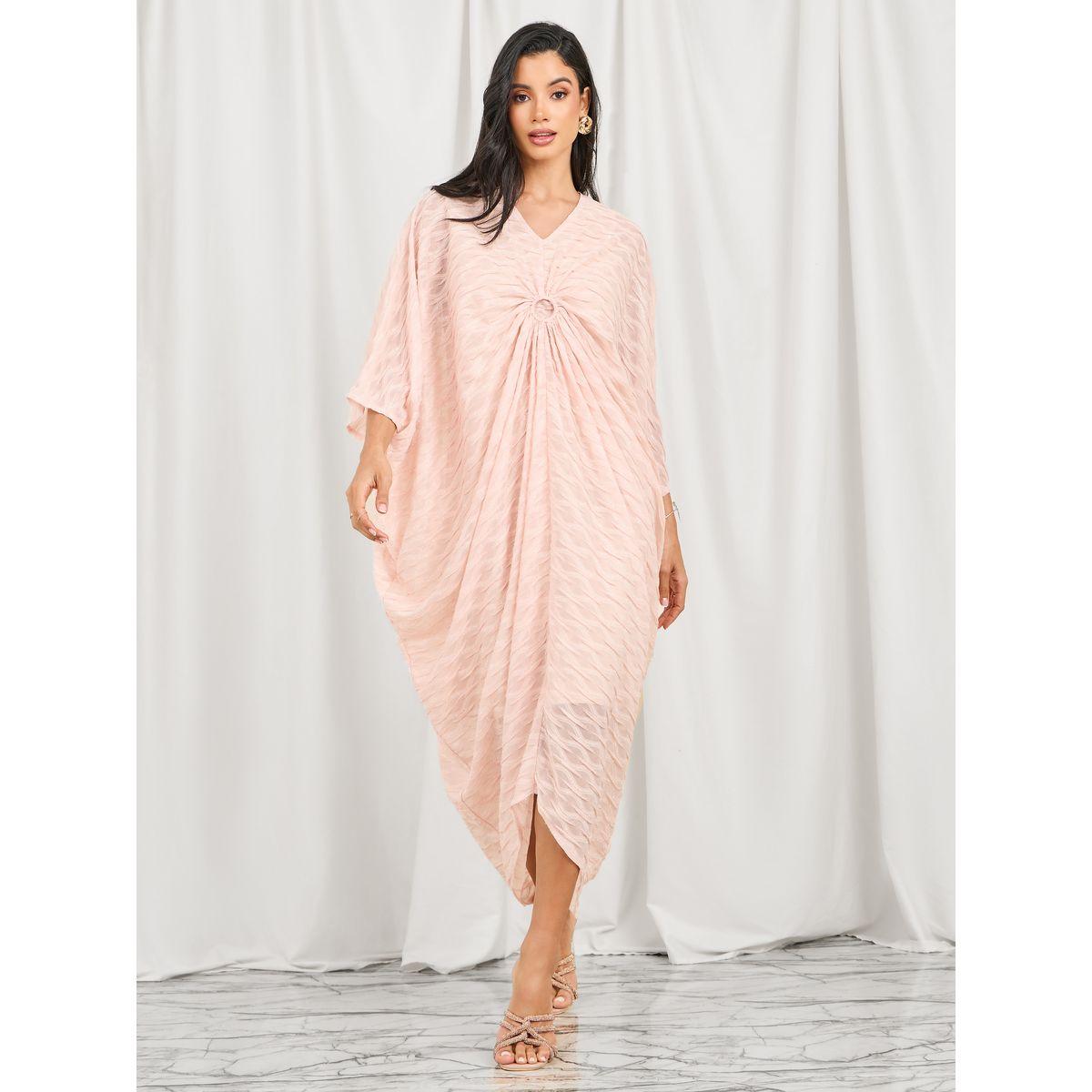 فستان بنمط قفطان وتفاصيل مزمومة-women-clothing-dresses-image-1