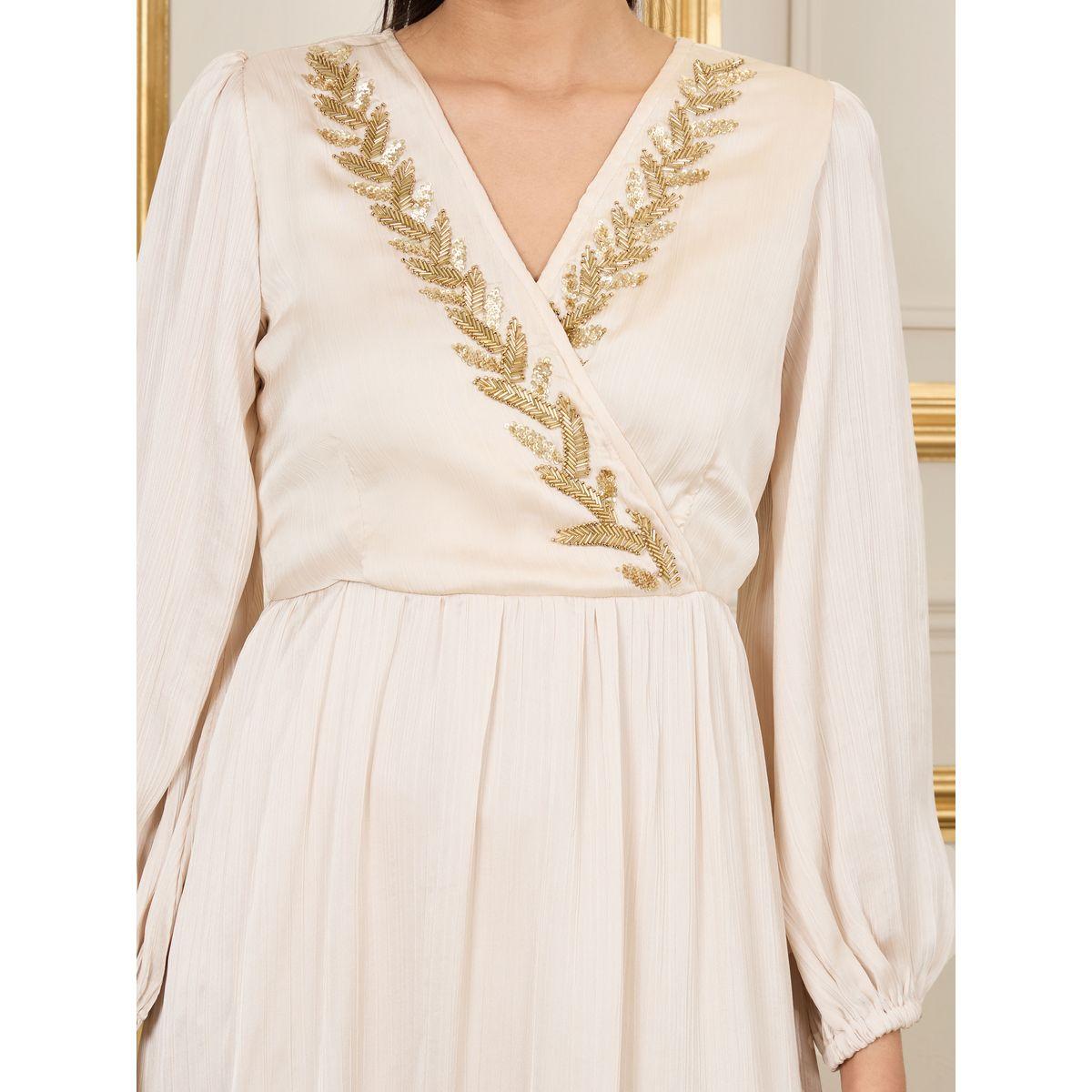 Styli Satin Stone Beaded Detail A-Line Maxi Dress-women-clothing-dresses-image-3