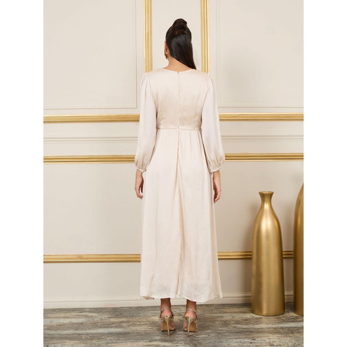 فستان طويل ساتان مزين بالخرز-women-clothing-dresses-image-4