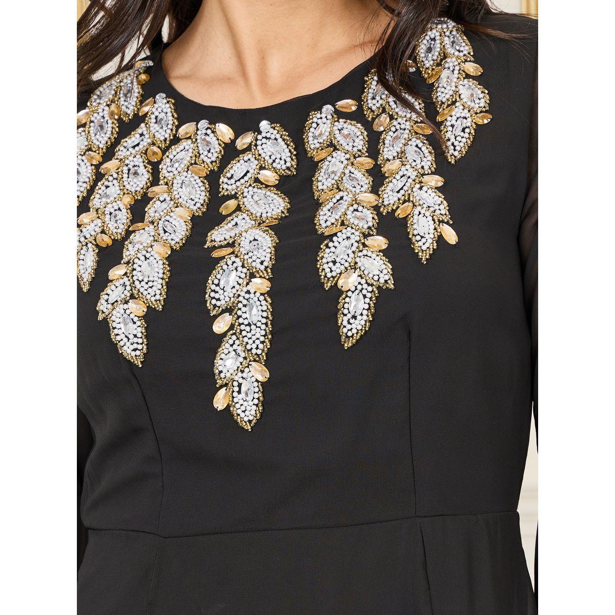 Styli Beaded Stone Detail A-Line Maxi Dress-women-clothing-dresses-image-3