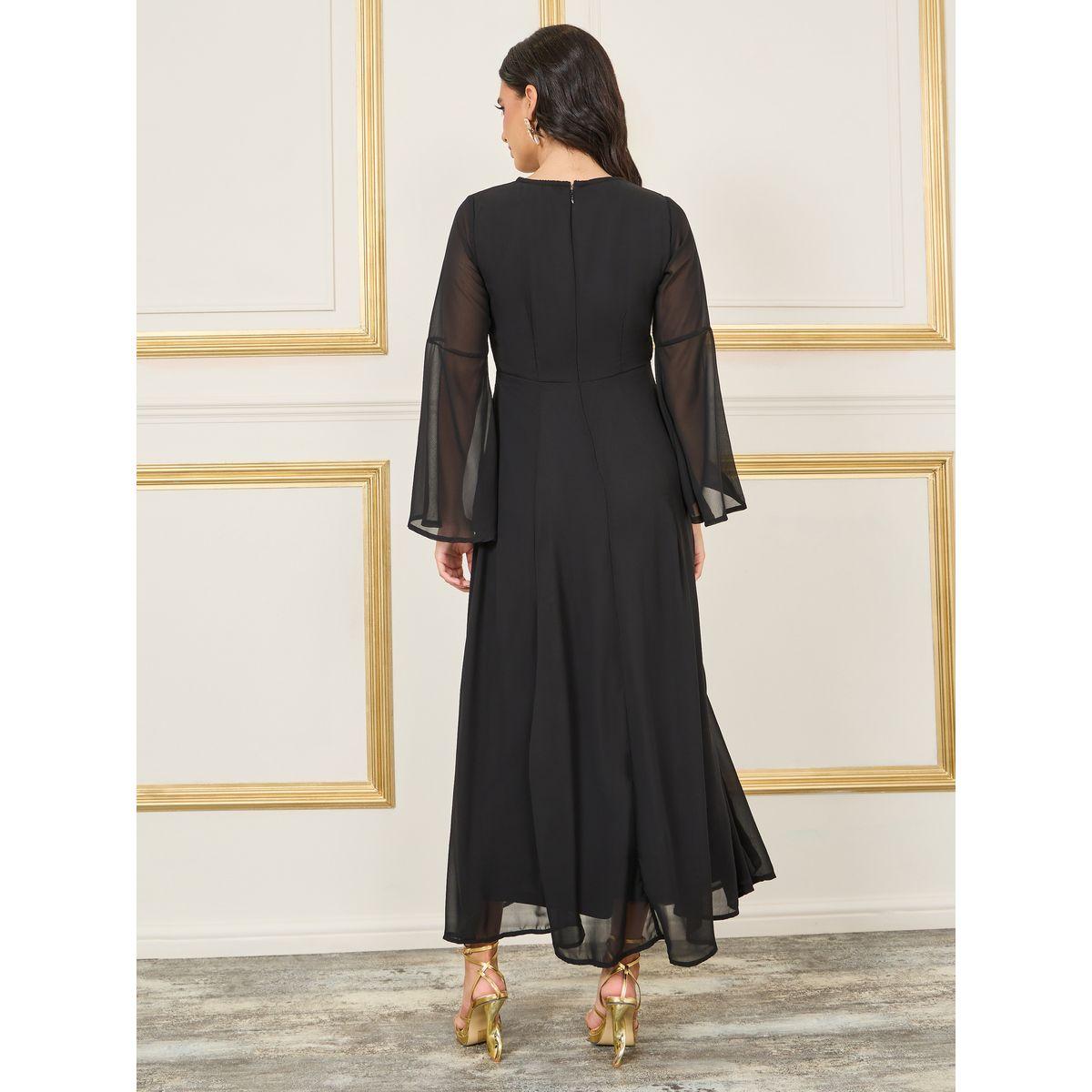 Styli Beaded Stone Detail A-Line Maxi Dress-women-clothing-dresses-image-4
