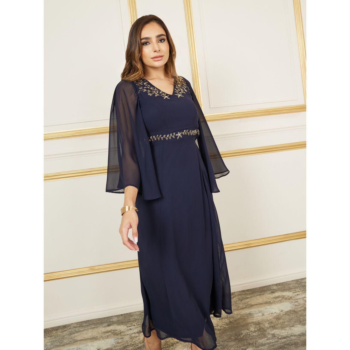 Styli Beaded Detail A-Line Maxi Dress-women-clothing-dresses-image-2