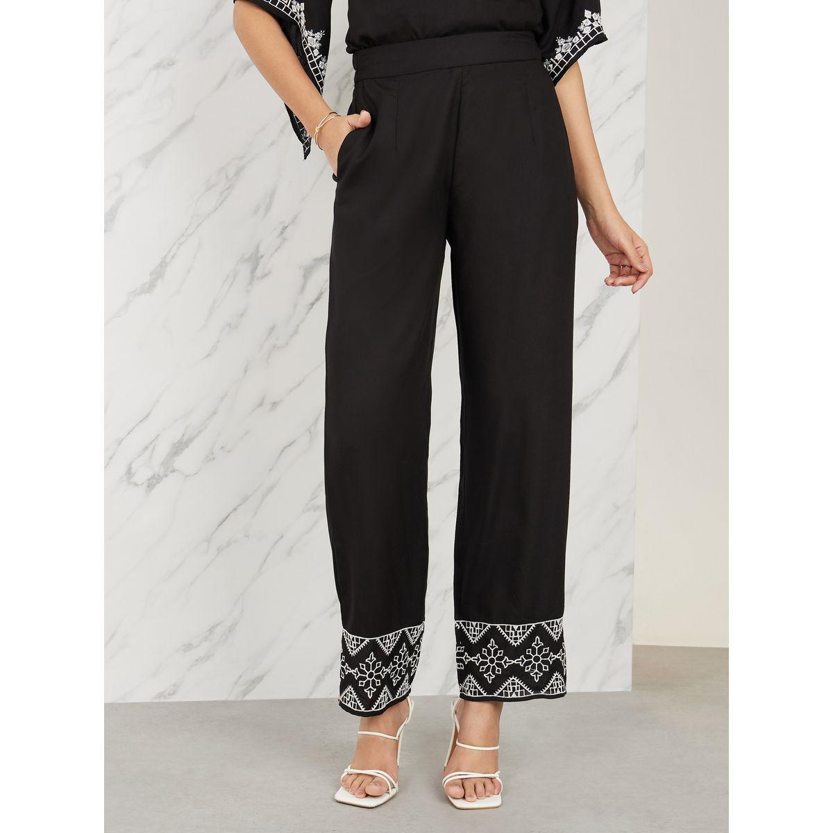 Styli Limited Contrast Embroidery Detail Tunic & Straight Pants Co-Ords-women-clothing-coordsets-image-5