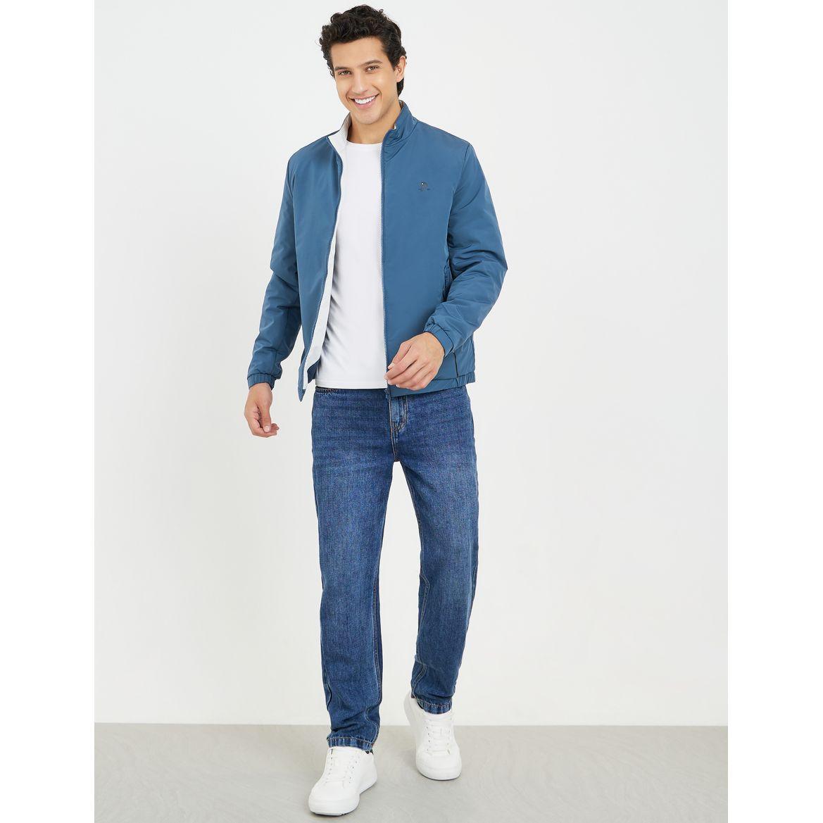 Logo Print Jacket with Zip Closure-men-clothing-jacketsandblazers-jackets-image-2