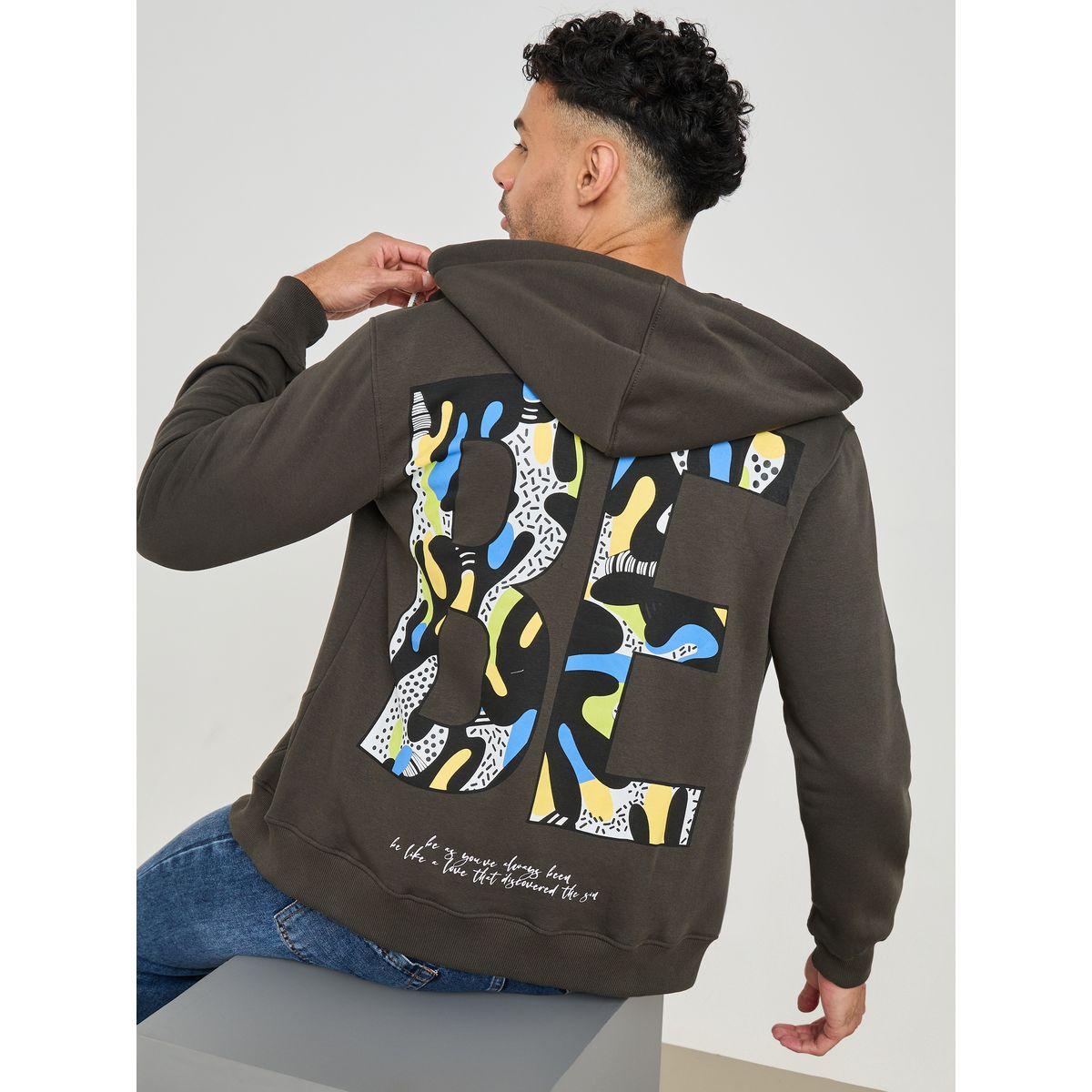 Graphic Print Zip Through Hooded Sweatshirt-men-winterwear-hoodiesandsweatshirts-image-1