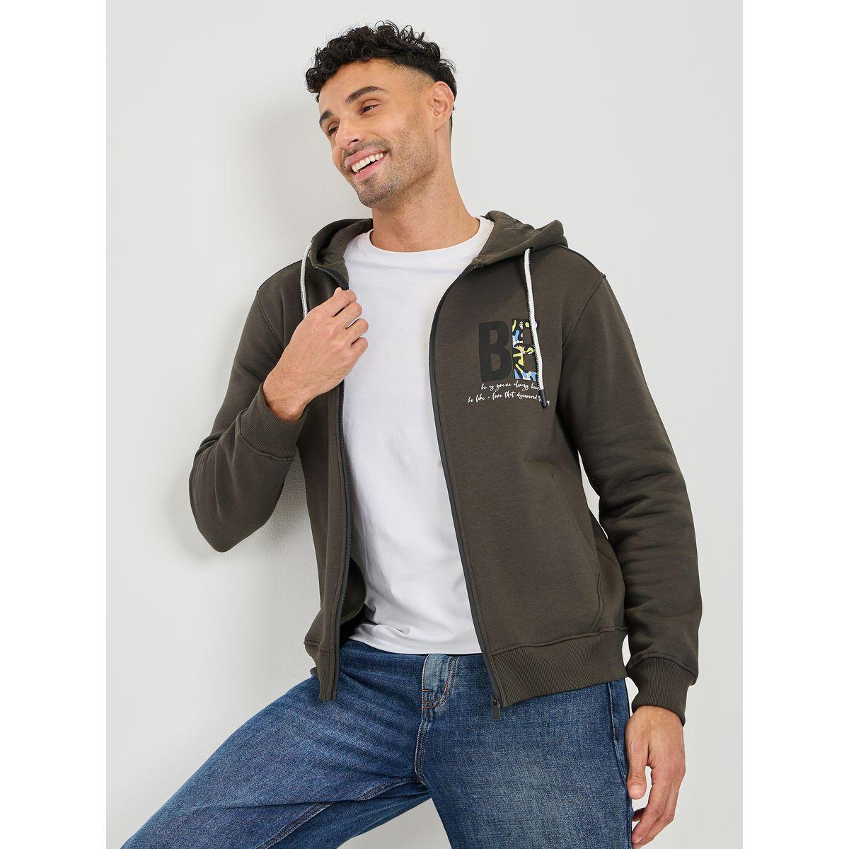 Graphic Print Zip Through Hooded Sweatshirt-men-winterwear-hoodiesandsweatshirts-image-3