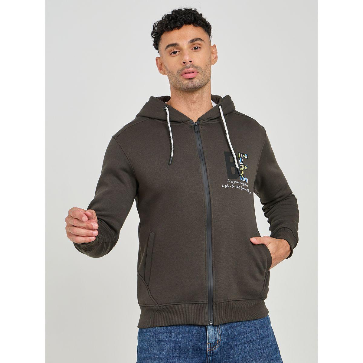 Graphic Print Zip Through Hooded Sweatshirt-men-winterwear-hoodiesandsweatshirts-image-4