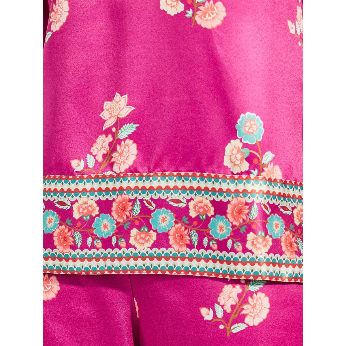 Styli Limited Floral Border Print V Neck Top & Pants Co-Ords-women-clothing-coordsets-image-3