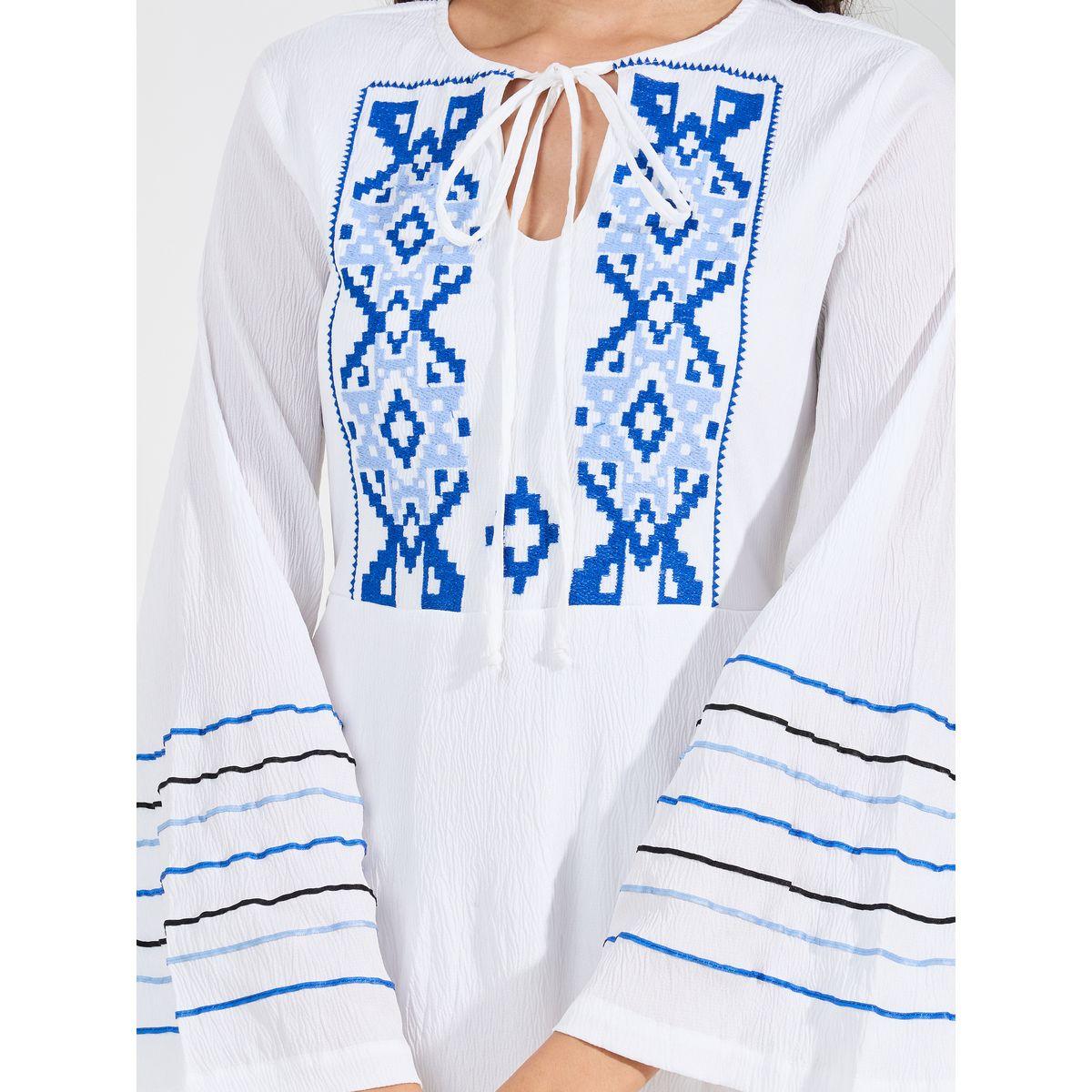 فستان ميدي مُطرّز مع ياقة باربطة-women-clothing-dresses-image-3