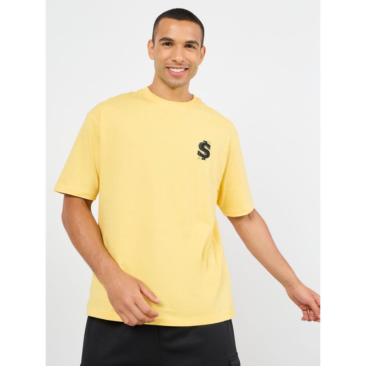 Styli Cotton Oversized Dollar Graphic Print Compact T-Shirt-men-clothing-tshirtsandpolos-tshirts-image-1