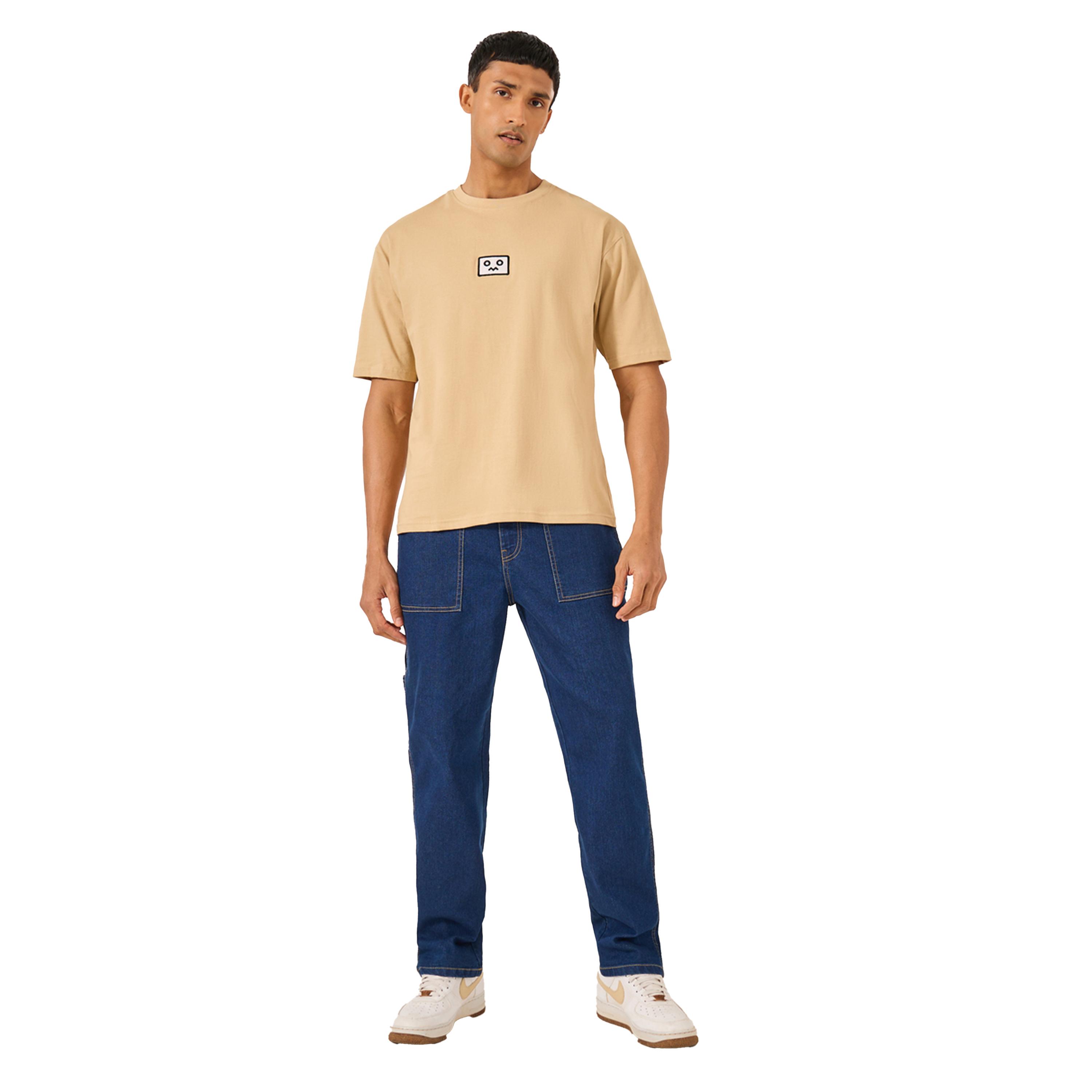 Styli Embroidered Badge Detail Cotton Oversized T-Shirt-men-clothing-tshirtsandpolos-tshirts-image-2
