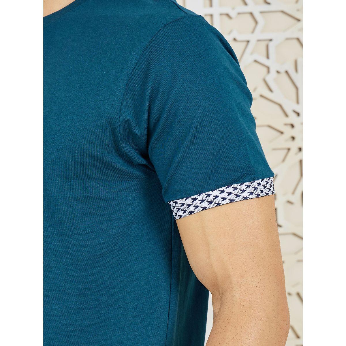 Styli Limited Premium Heavy Jersey Regular Fit T-Shirt Jacquard Cuff Sleeves-men-clothing-tshirtsandpolos-tshirts-image-3