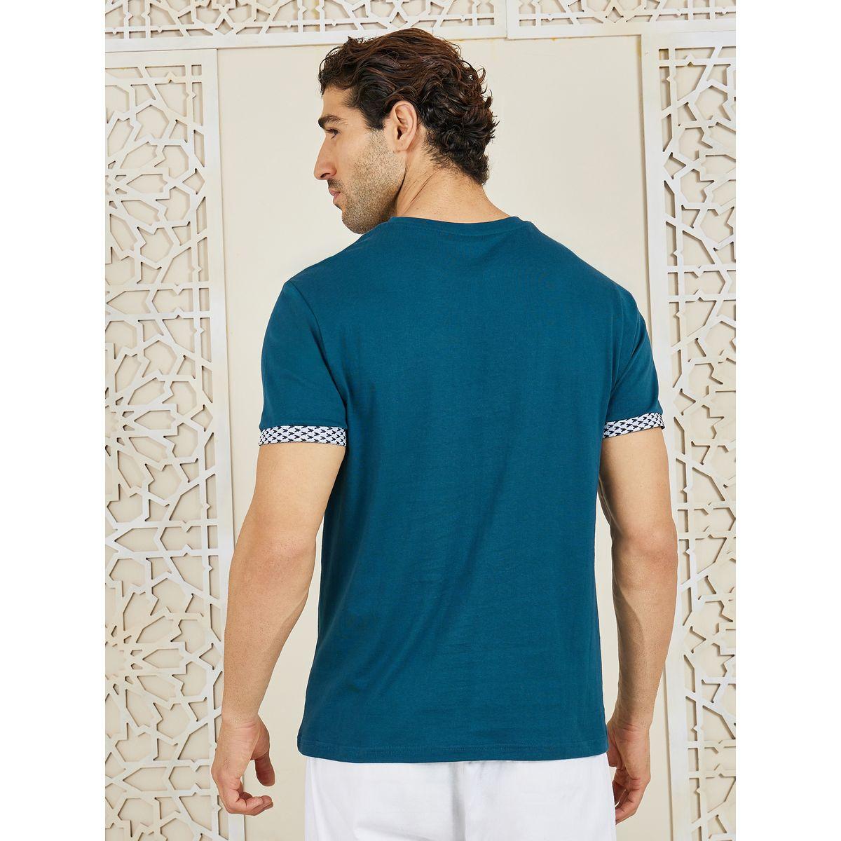 تيشيرت جيرسيه بتفاصيل جاكار واكمام بأساور-men-clothing-tshirtsandpolos-tshirts-image-4
