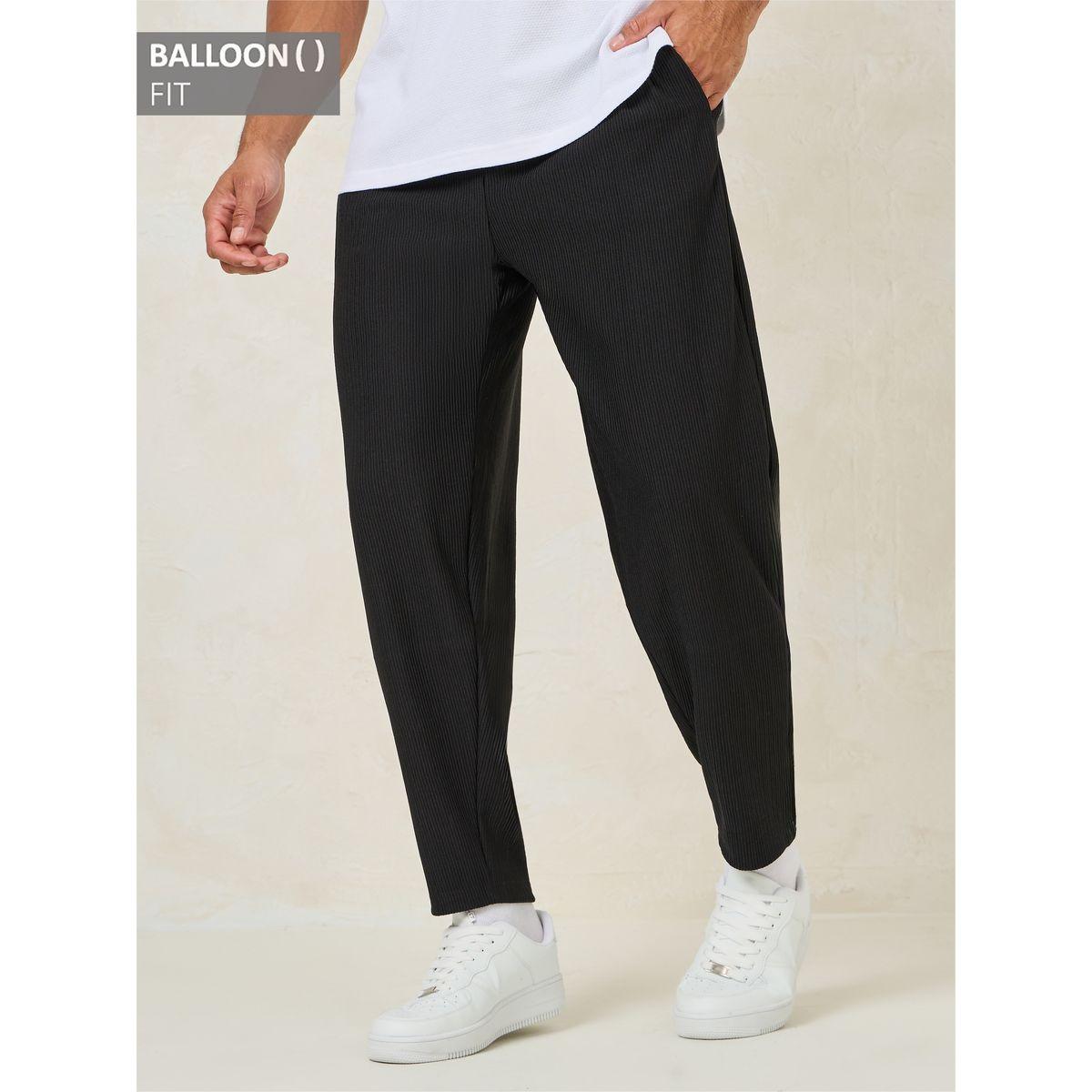 بنطال بليسيه محبوك بقصة بالون-men-clothing-bottoms-joggers-image-1