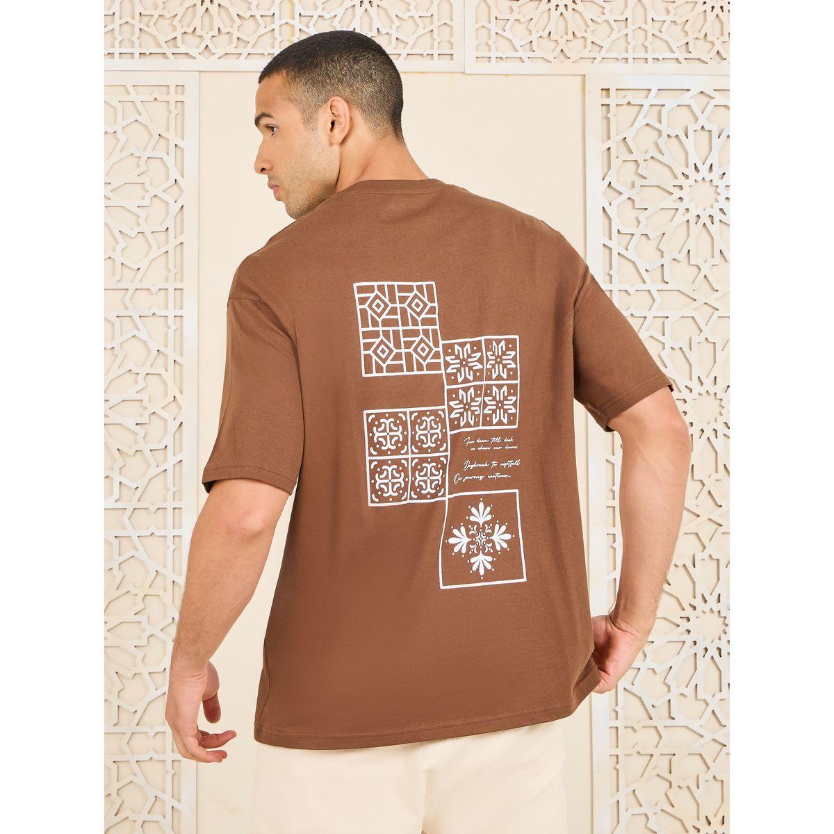 Styli Limited Premium Oversized Back & Front Boho Outline Print Heavy Jersey T-shirt-men-clothing-tshirtsandpolos-tshirts-image-1