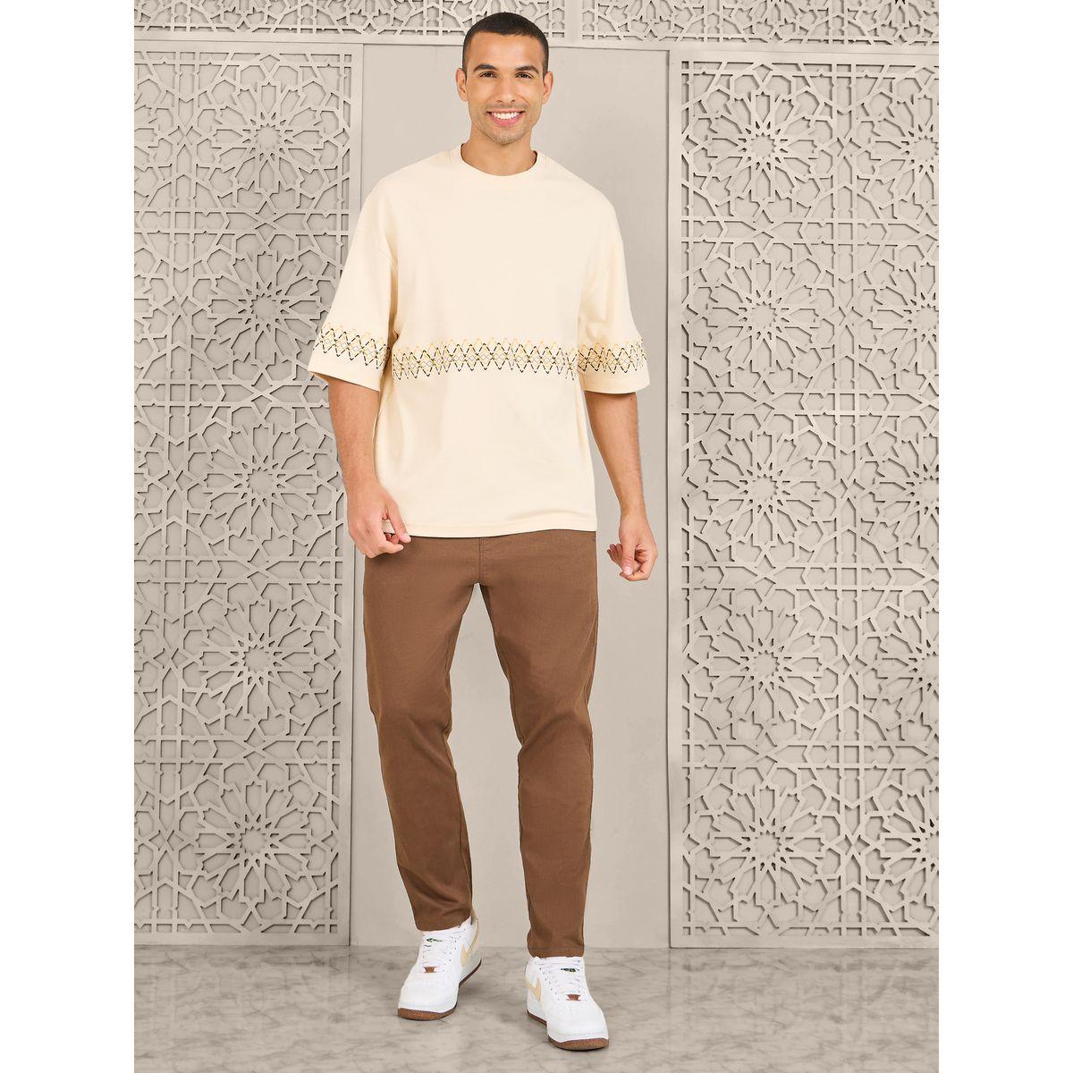 Styli Limited Premium Contrast Zigzag Embroidered Interlock Boxy Fit T-Shirt-men-clothing-tshirtsandpolos-tshirts-image-2