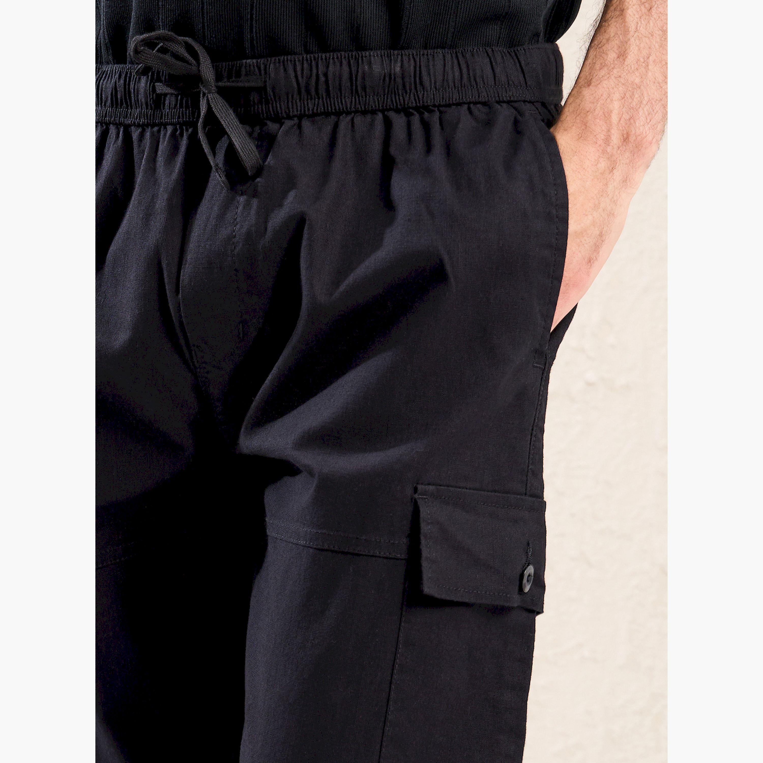 Styli Premium Panelled Stretch Slub Woven Cargo Relaxed Pants-men-clothing-bottoms-trousersandchinos-trousers-image-3