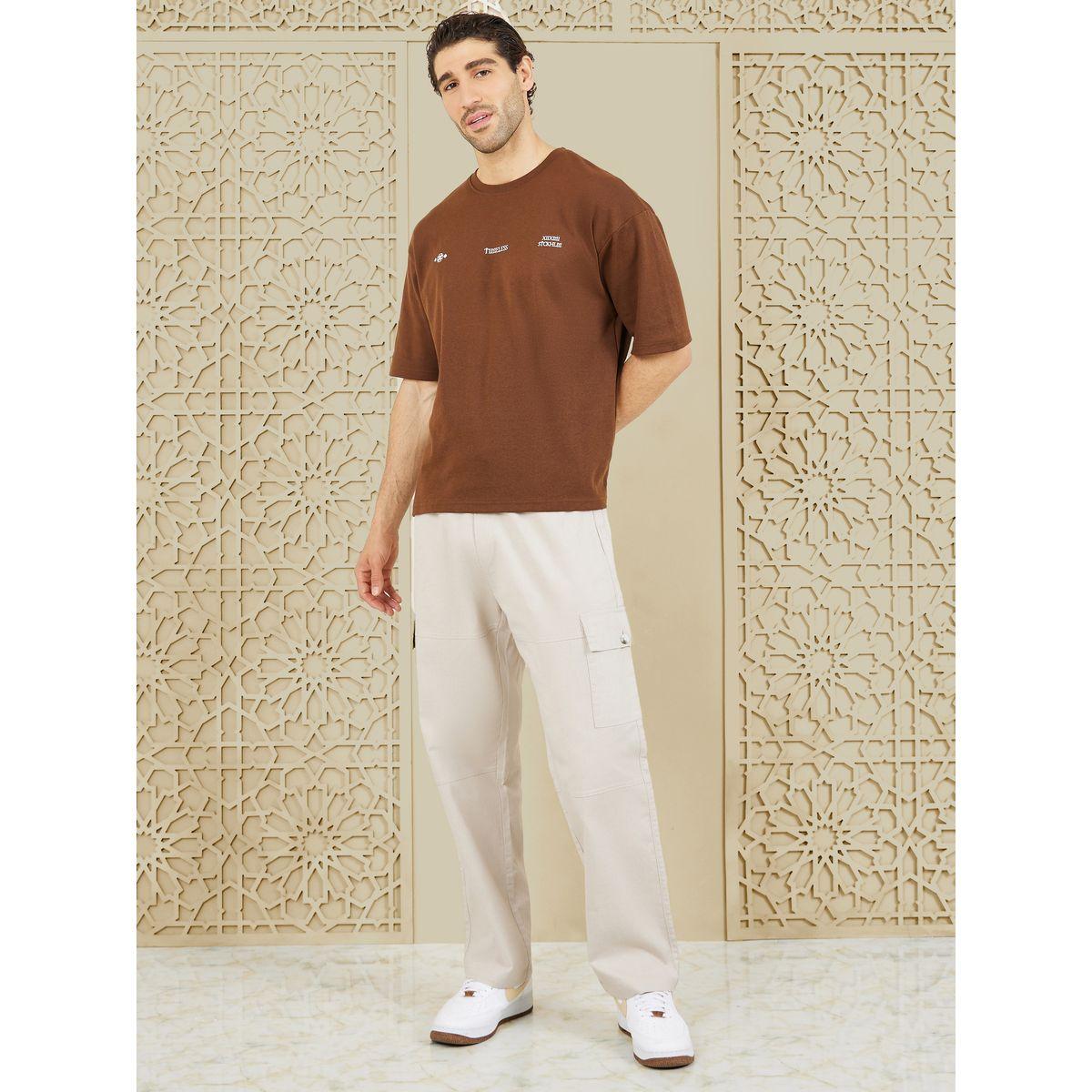 بنطال منسوج بقصة مريحة ونمط كارجو-men-clothing-bottoms-joggers-image-2