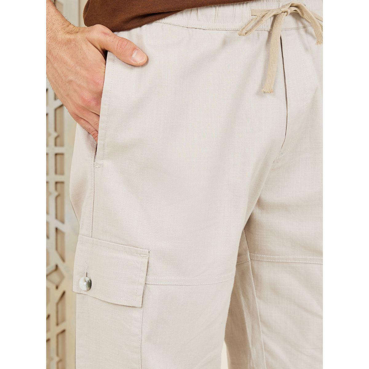 بنطال منسوج بقصة مريحة ونمط كارجو-men-clothing-bottoms-joggers-image-3