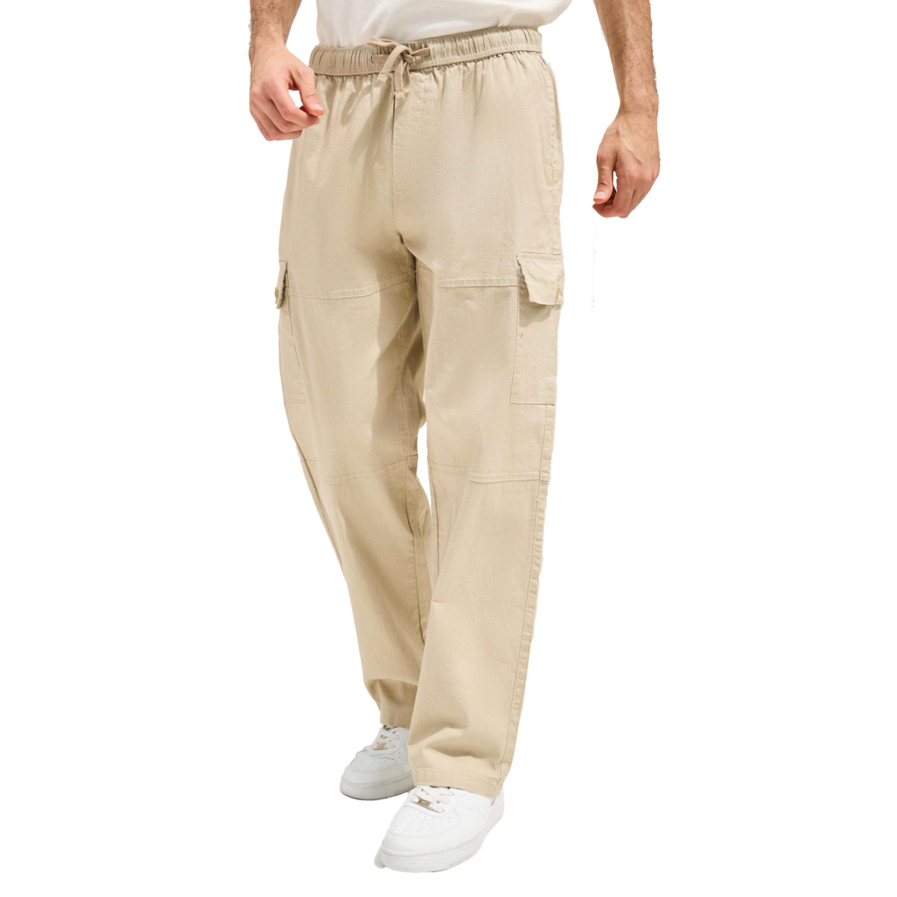 Styli Premium Panelled Stretch Slub Woven Cargo Relaxed Pants-men-clothing-bottoms-trousersandchinos-trousers-image-1