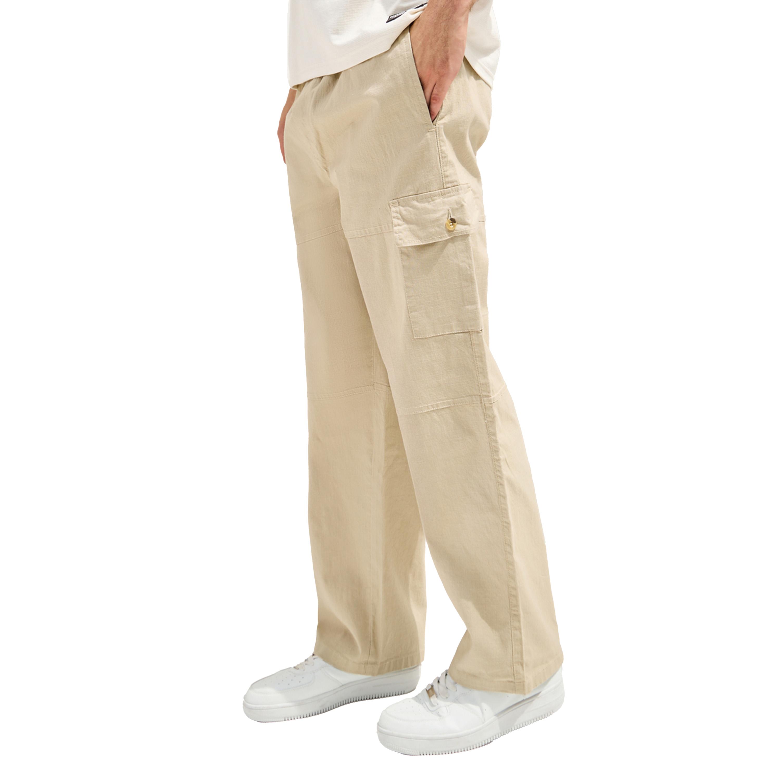 Styli Premium Panelled Stretch Slub Woven Cargo Relaxed Pants-men-clothing-bottoms-trousersandchinos-trousers-image-3