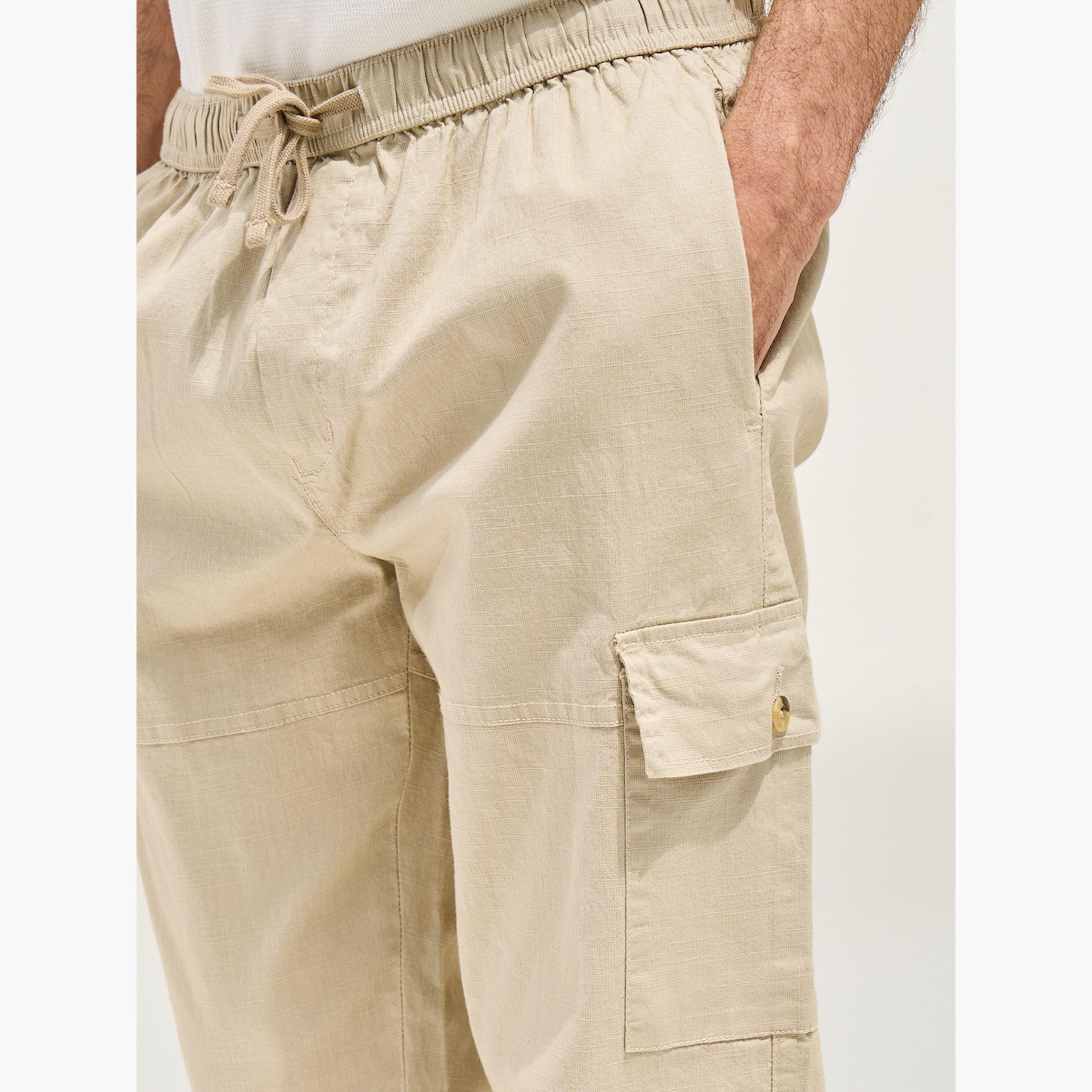 Styli Premium Panelled Stretch Slub Woven Cargo Relaxed Pants-men-clothing-bottoms-trousersandchinos-trousers-image-4