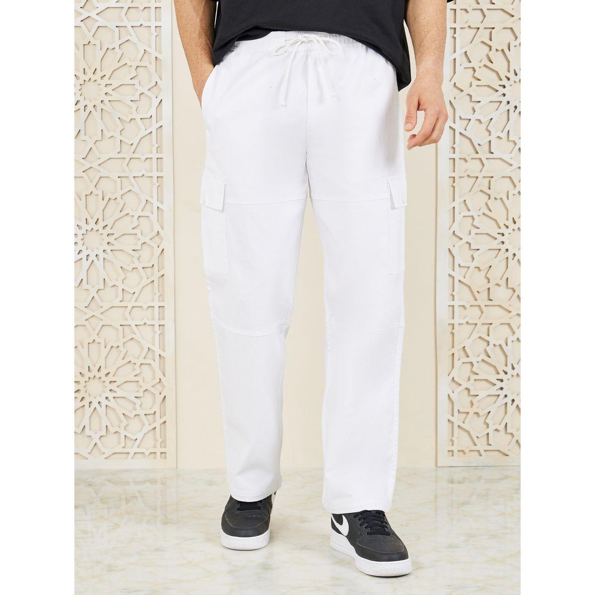 بنطال منسوج بقصة مريحة مع اربطة-men-clothing-bottoms-trousersandchinos-trousers-image-1