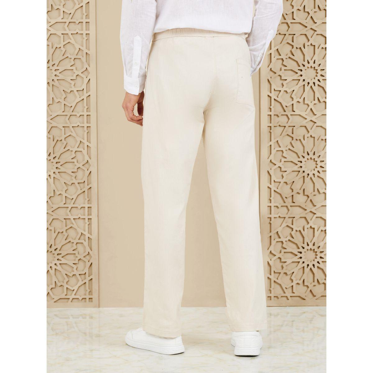 بنطال بقصة مريحة ورباط خصر-men-clothing-bottoms-trousersandchinos-trousers-image-4