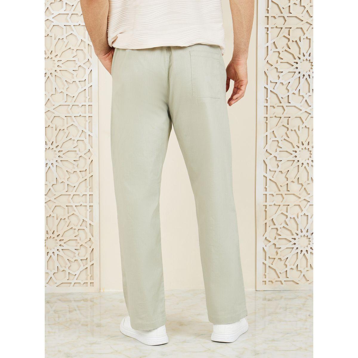 بنطال بقصة مريحة ورباط خصر-men-clothing-bottoms-trousersandchinos-trousers-image-4