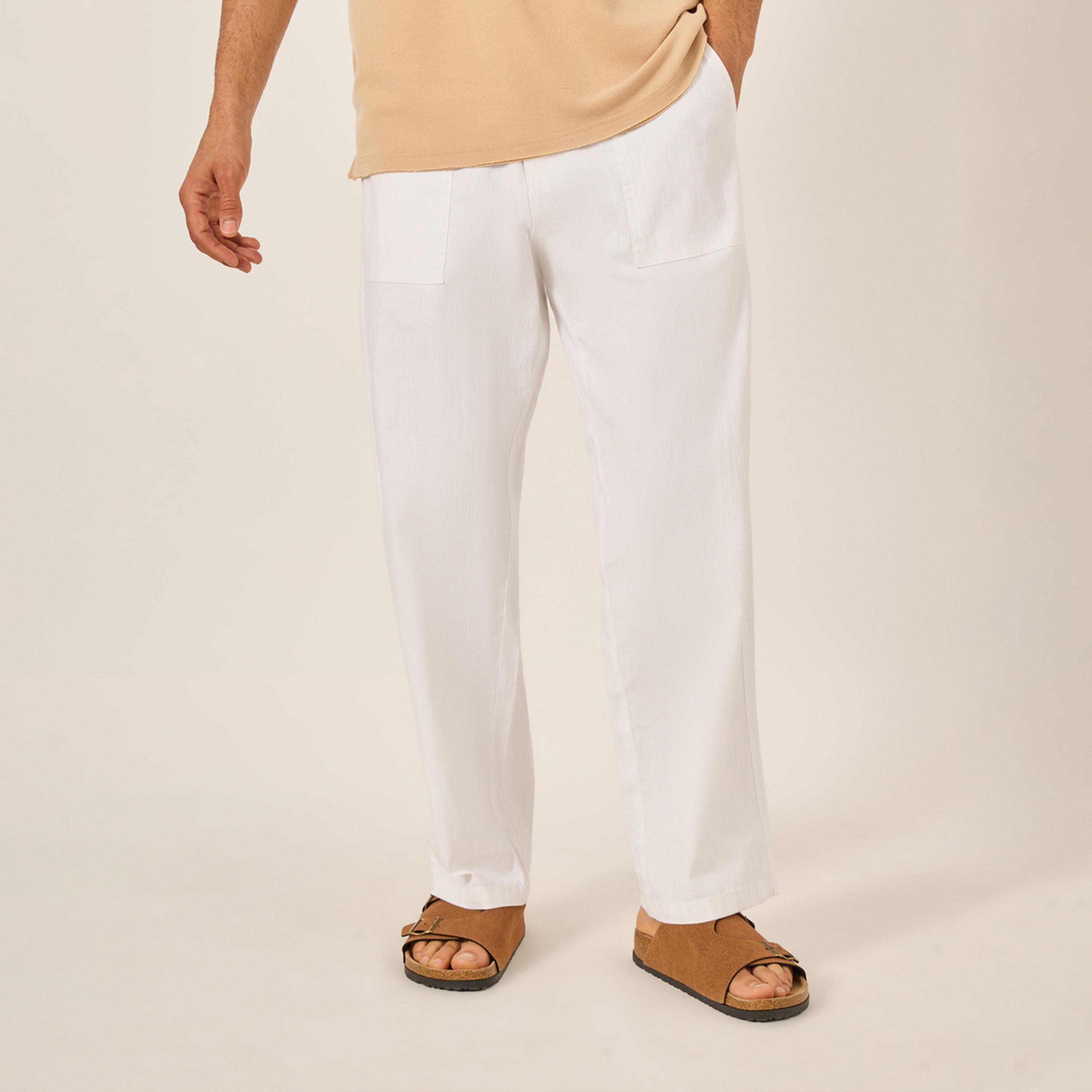 ستايلي - بنطال تويل مريح بحزام خصر برباط-men-clothing-bottoms-trousersandchinos-trousers-image-1