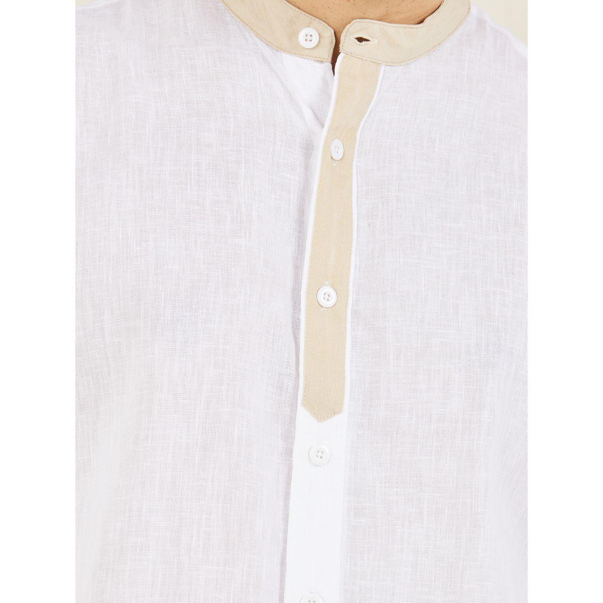 قميص قطن بقصة عادية وياقة ماندارين-men-clothing-shirts-image-3