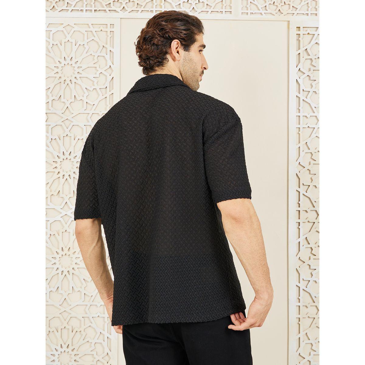 Styli Limited Premium Broderie Cuban Collar Relaxed Fit Shirt-men-clothing-shirts-image-4