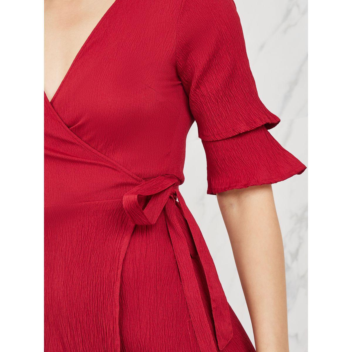 فستان ميدي بنمط لف واكمام بطبقات-women-clothing-dresses-image-3