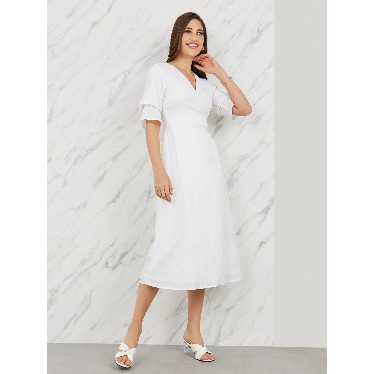 فستان ميدي بنمط لف واكمام بطبقات-women-clothing-dresses-image-1