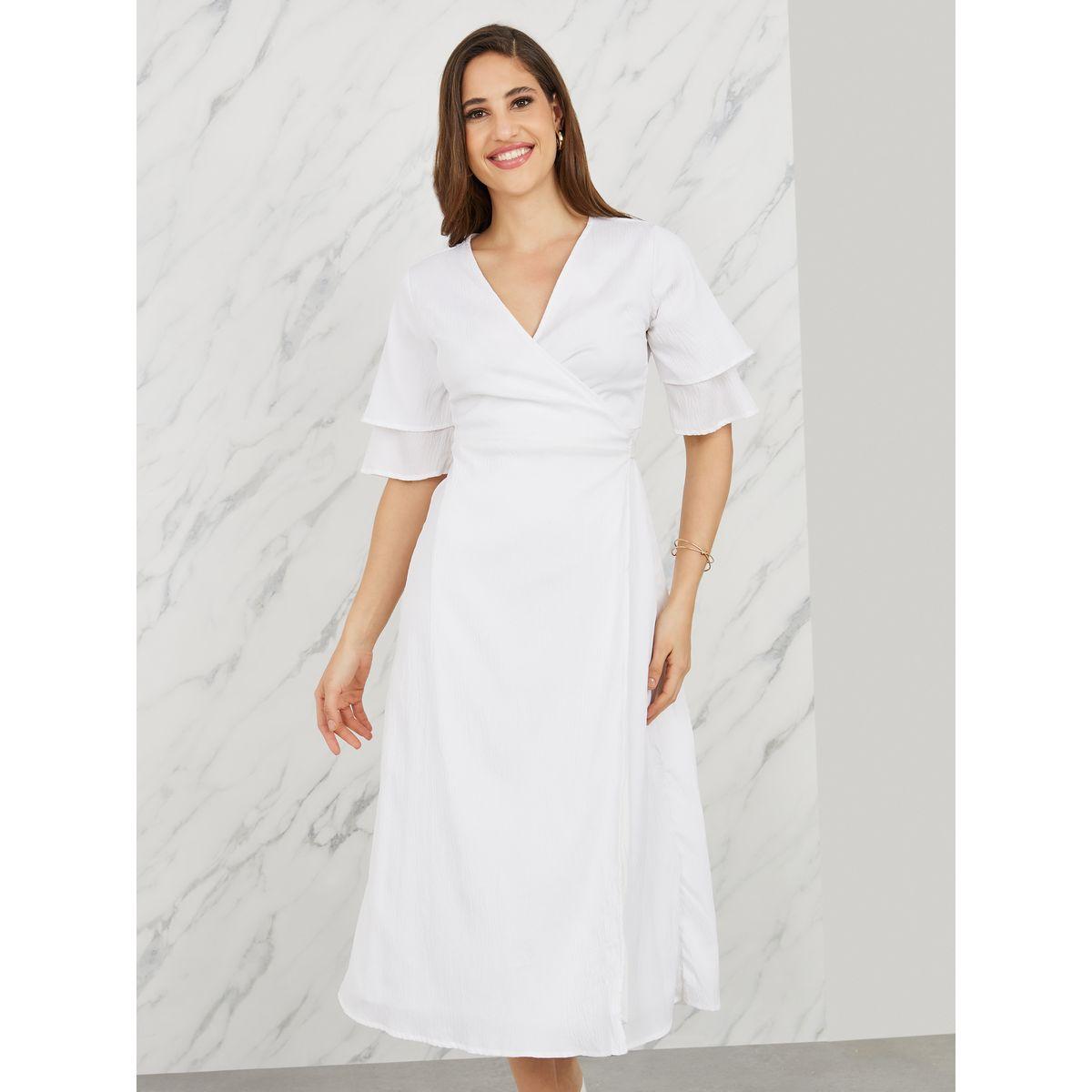 فستان ميدي بنمط لف واكمام بطبقات-women-clothing-dresses-image-2