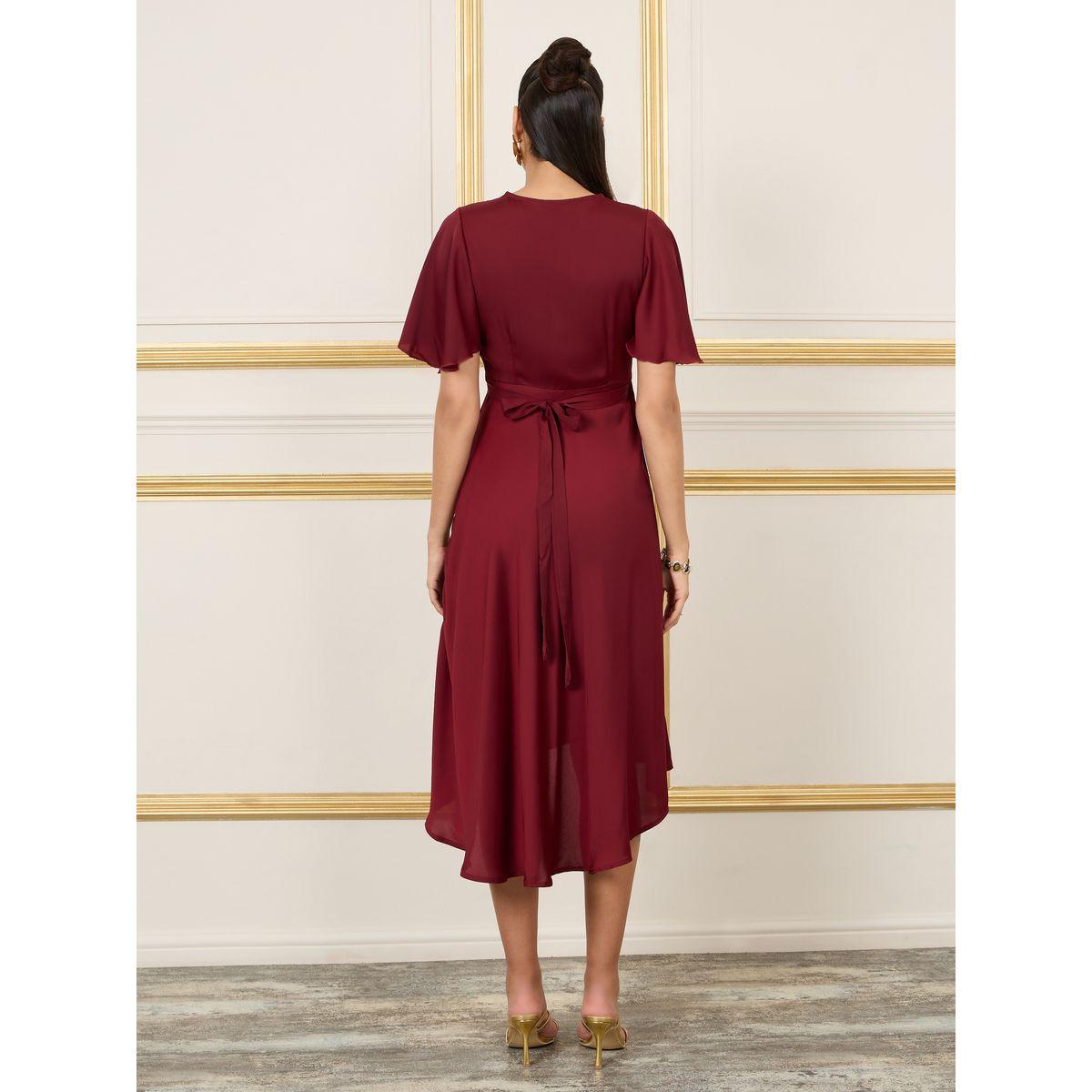 Styli Satin Asymmetric Hem Wrap Midi Dress-women-clothing-dresses-image-4