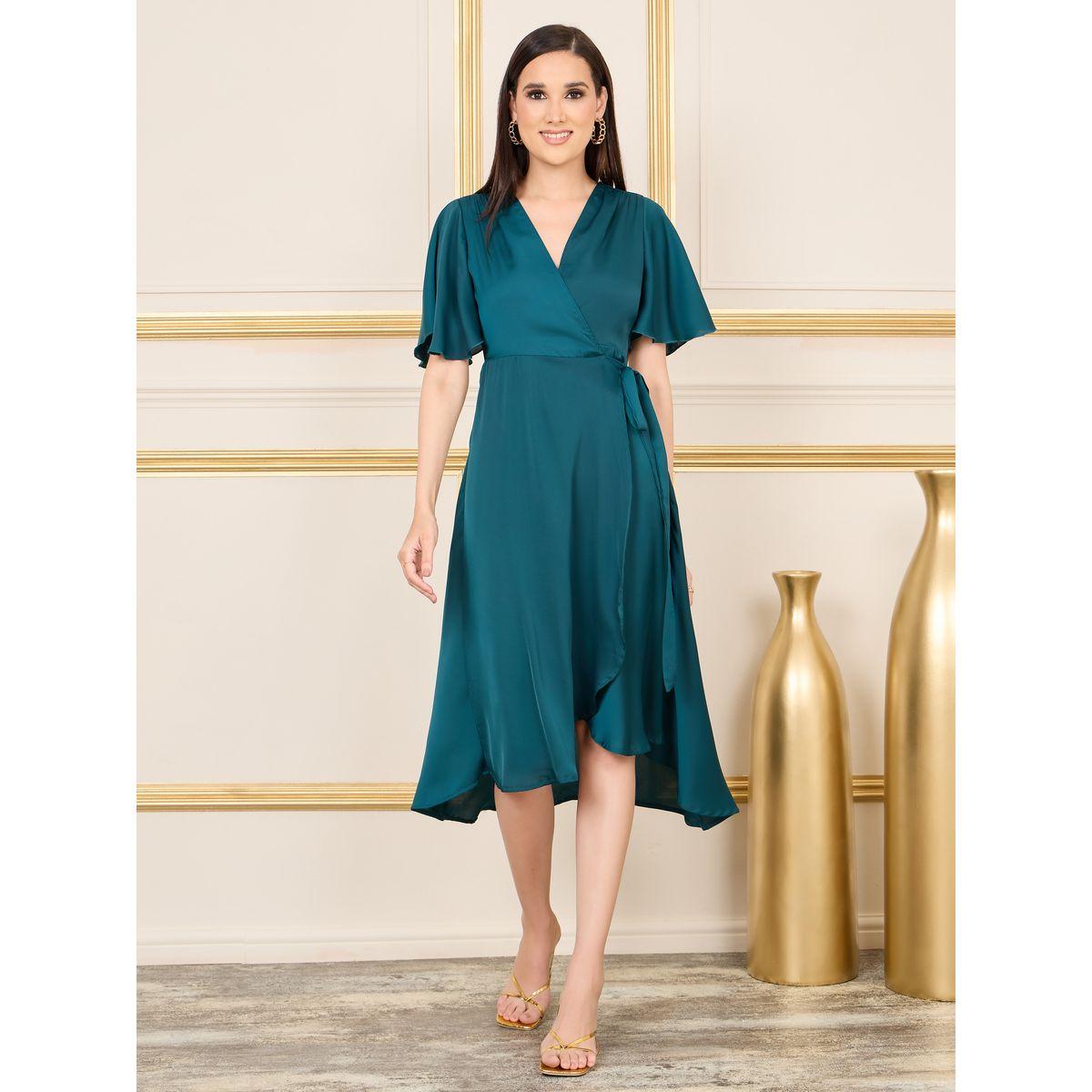 Styli Satin Asymmetric Hem Wrap Midi Dress-women-clothing-dresses-image-1