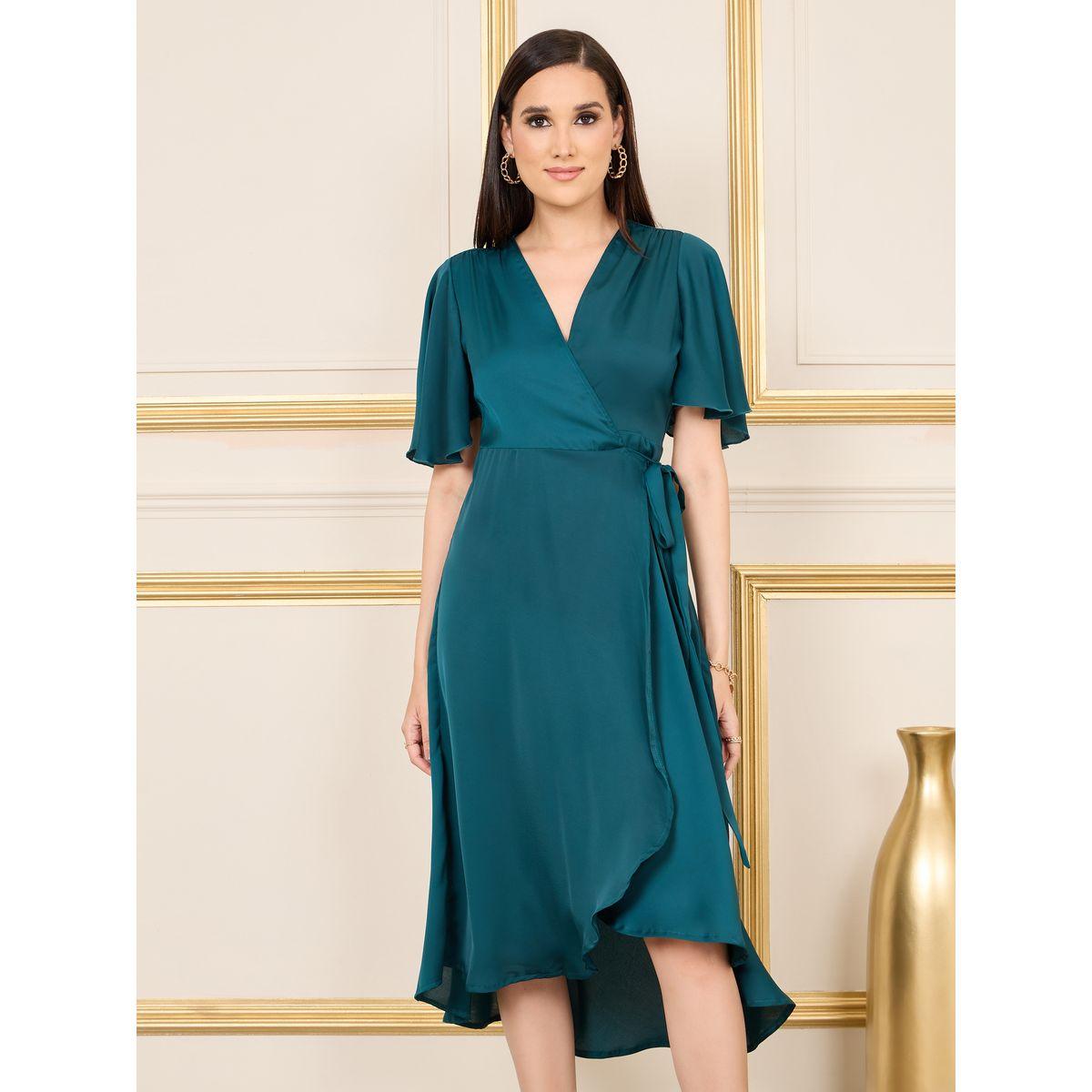 Styli Satin Asymmetric Hem Wrap Midi Dress-women-clothing-dresses-image-2