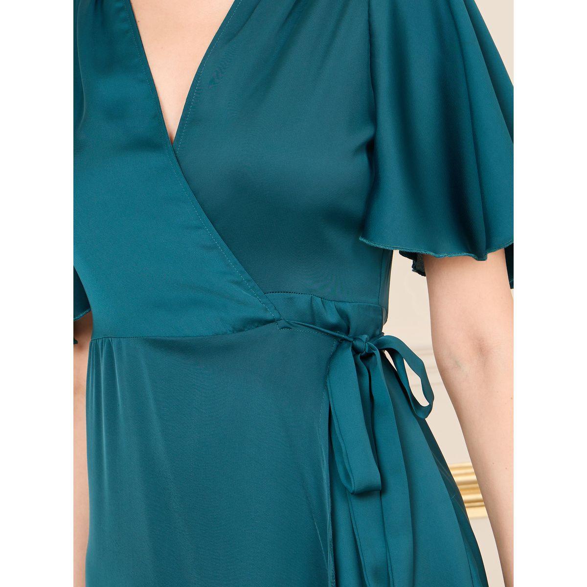 فستان ميدي ساتان بنمط لف-women-clothing-dresses-image-3