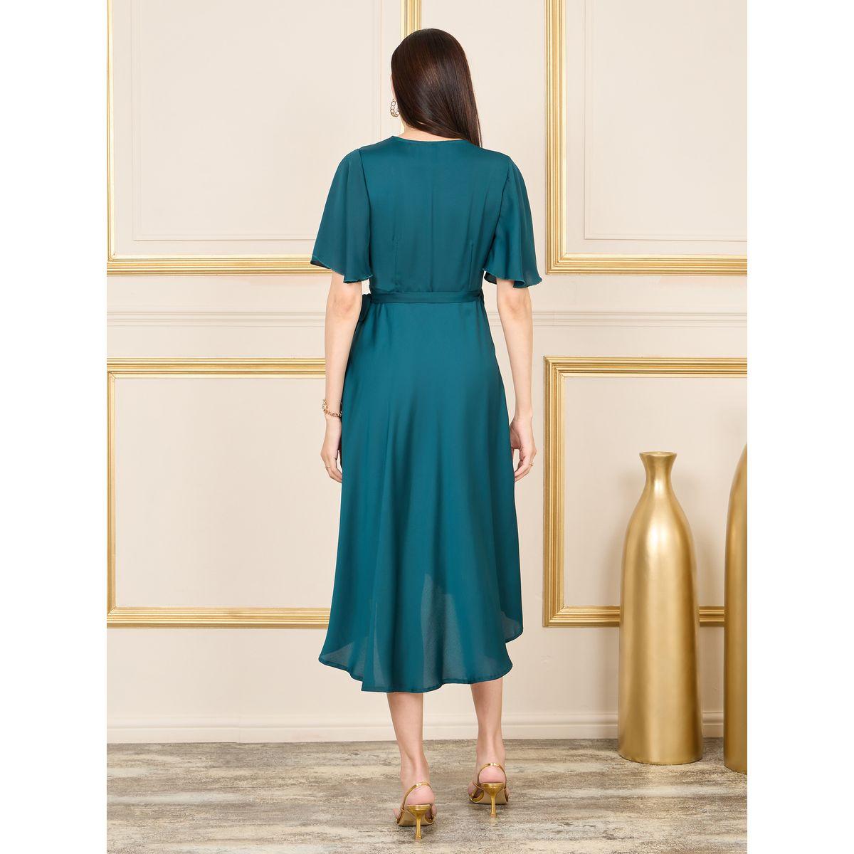 فستان ميدي ساتان بنمط لف-women-clothing-dresses-image-4