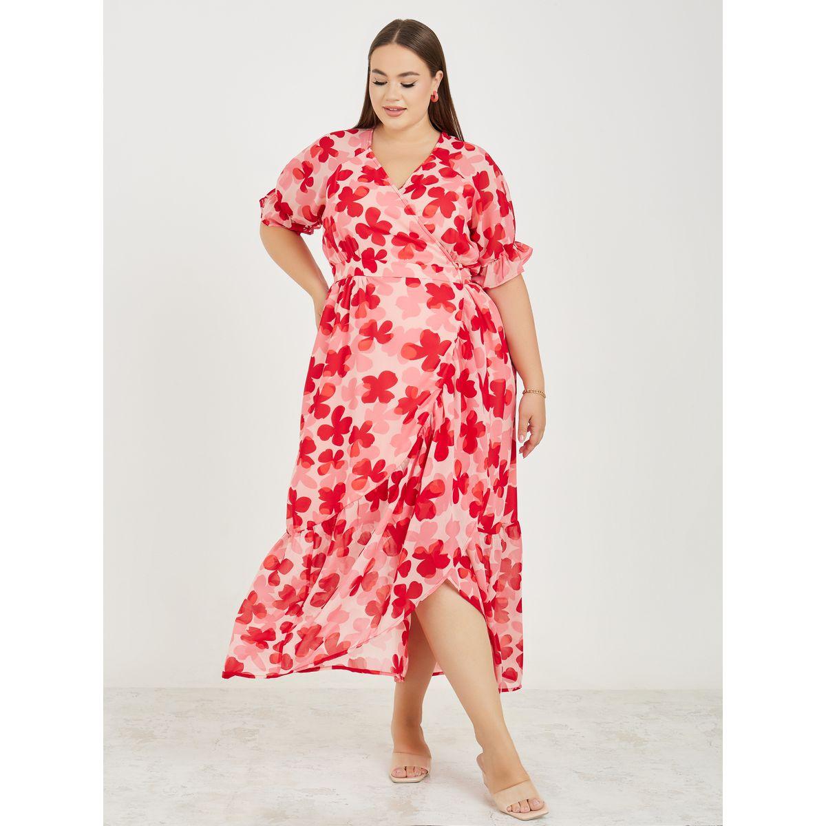 Styli Plus Floral Print Wrap Maxi Dress-women-clothing-dresses-image-1