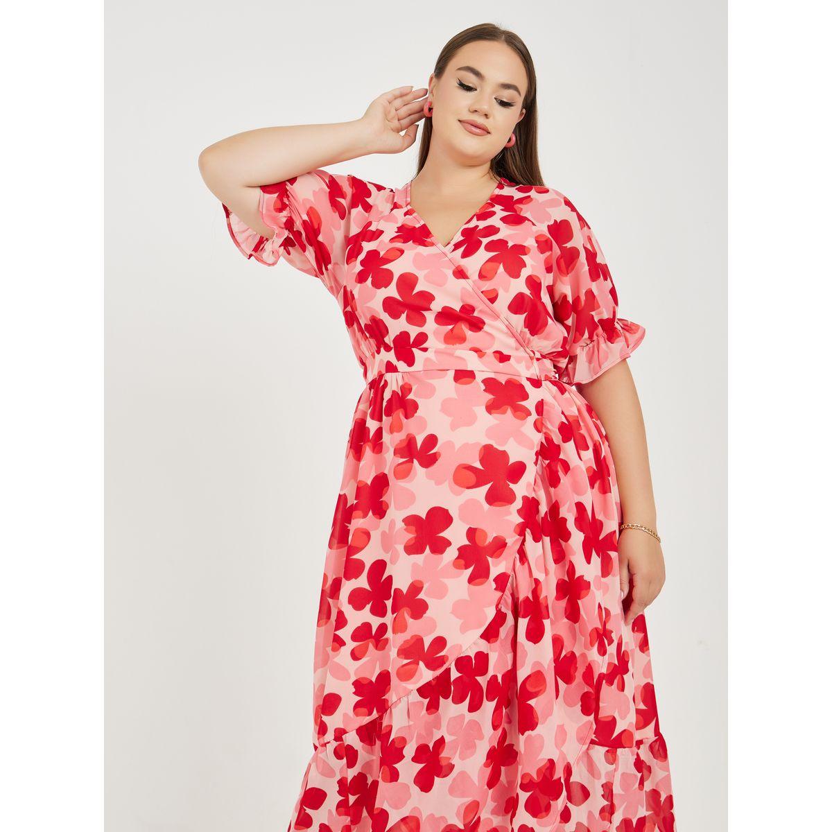 Styli Plus Floral Print Wrap Maxi Dress-women-clothing-dresses-image-2