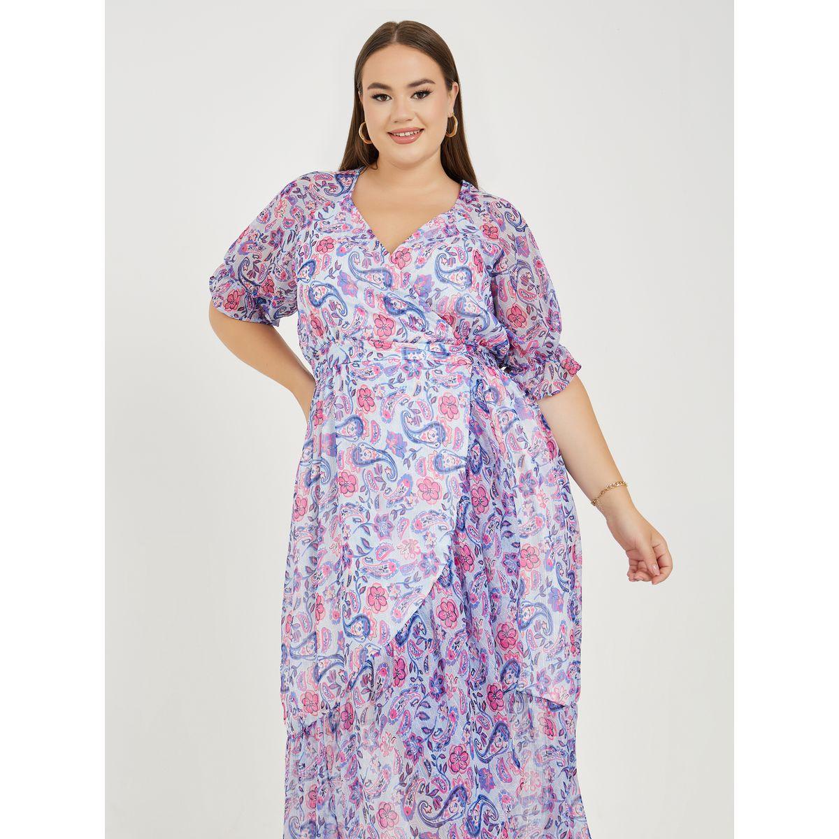 Styli Plus Paisley Print Lurex Stripe Wrap Maxi Dress-women-clothing-dresses-image-1