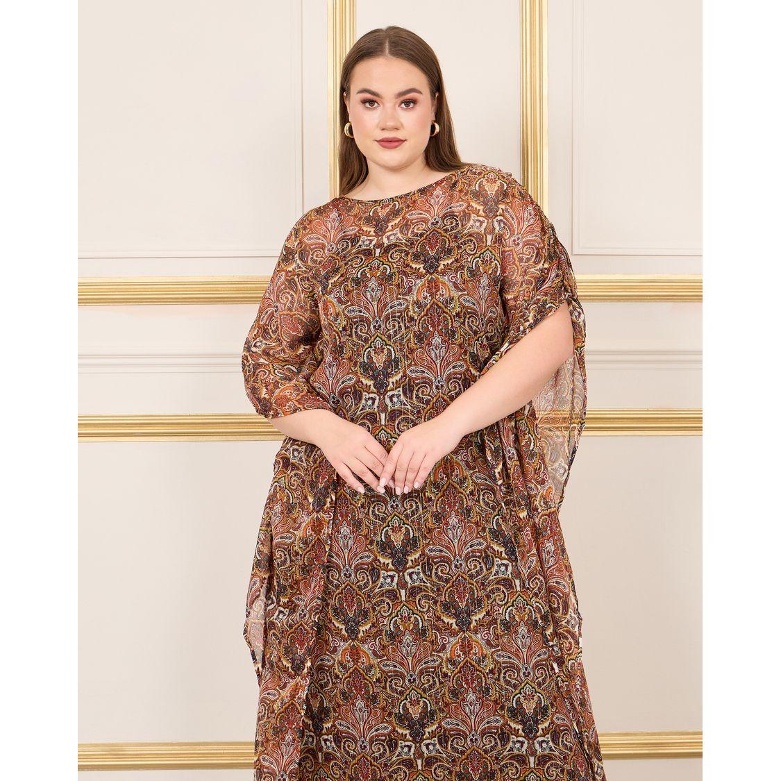 فستان طويل بمقاس كبير وخطوط لوريكس-women-clothing-dresses-image-2