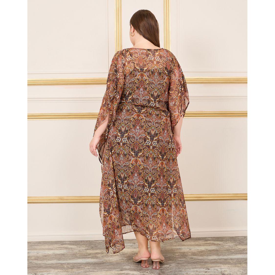 فستان طويل بمقاس كبير وخطوط لوريكس-women-clothing-dresses-image-5