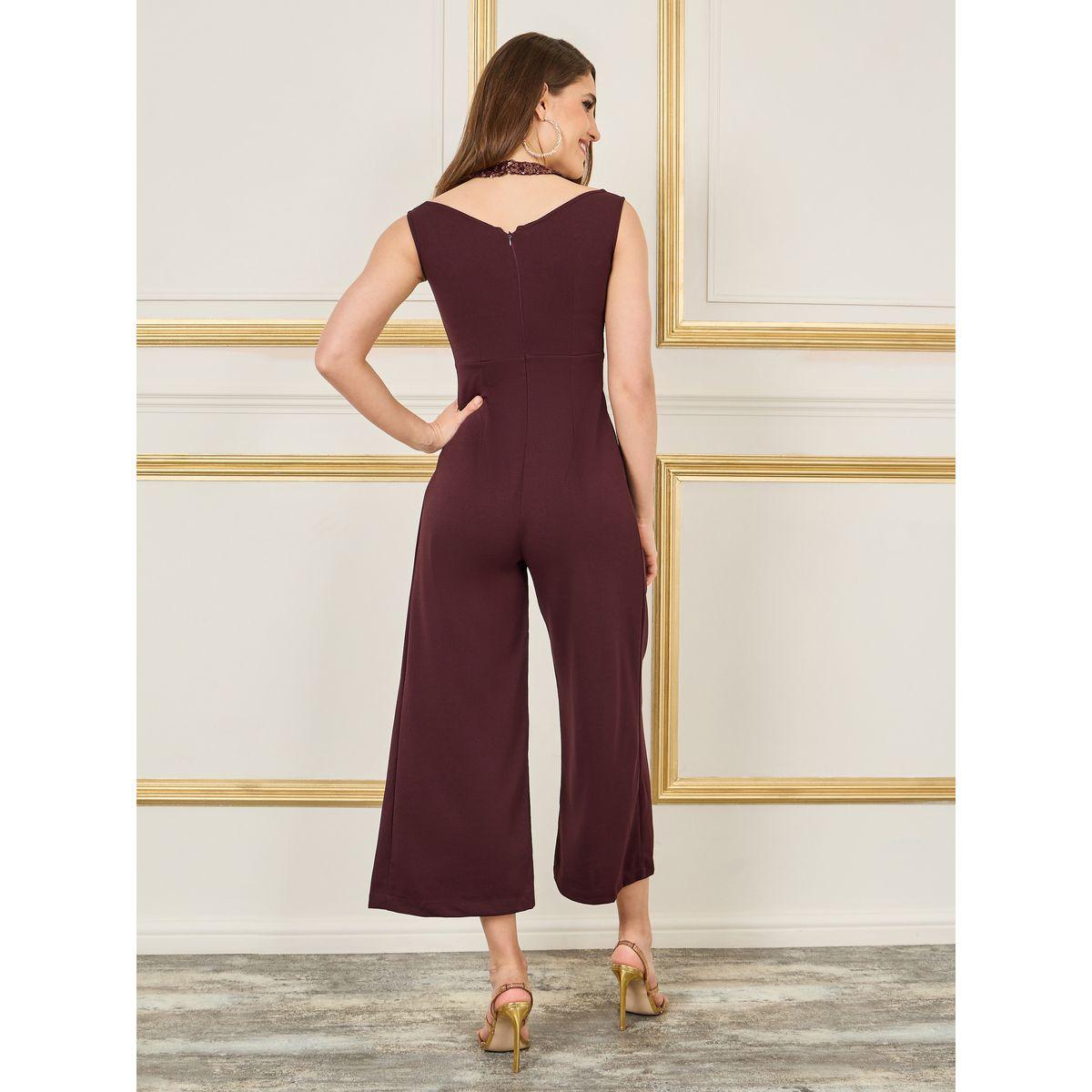 Styli Sequin Cut Out Detail Neck Wide Leg Jumpsuit-women-clothing-jumpsuits-image-4