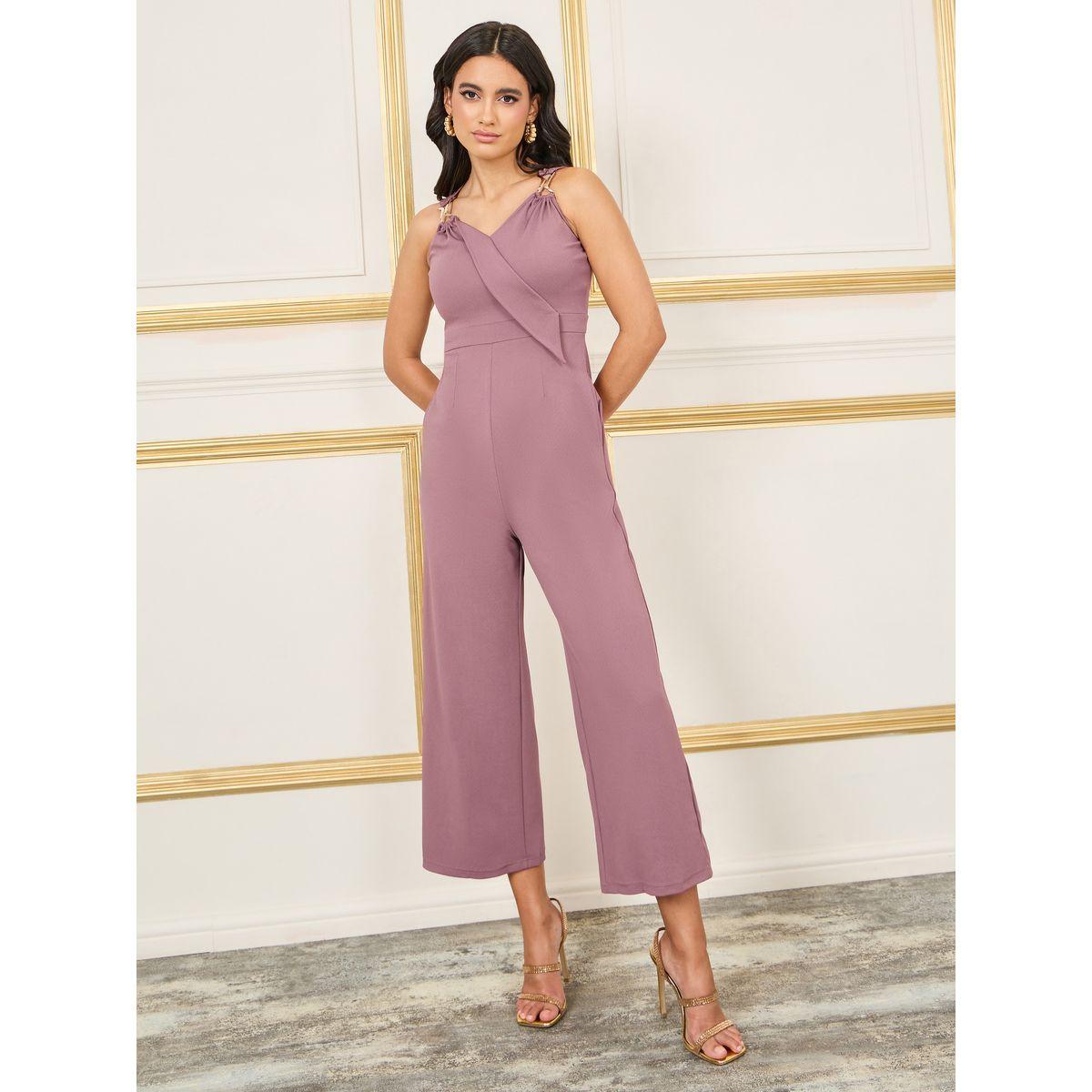 Styli Textured Metal Detail Strap Wide Leg Jumpsuit with Pocket-women-clothing-jumpsuits-image-1