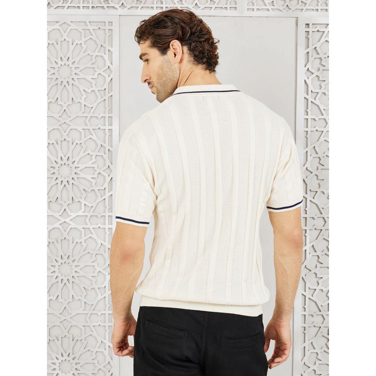 Styli Limited Premium Cotton Ribbed Knit V Neck Relaxed Polo-men-clothing-tshirtsandpolos-polos-image-4
